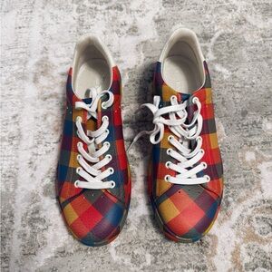 Tory Burch Howell Court Printed Sneaker In New Ivory/Veronica Plaid (Size 8.5)